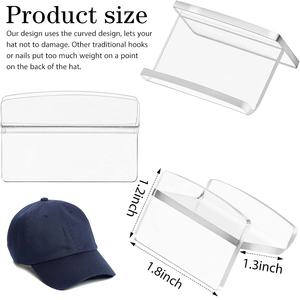 丙烯酸帽子挂钩，用于墙壁简约支架组织器，无钻孔，用于门壁橱办公室卧室浴室展示 - Product Image 2