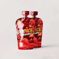 Op maat gedrukte vloeibare verpakkingen met uitgiettuit, food grade stand-up pouch voor gedroogd fruit, sap en gelei, verpakkingszakken met uitgiettuit.