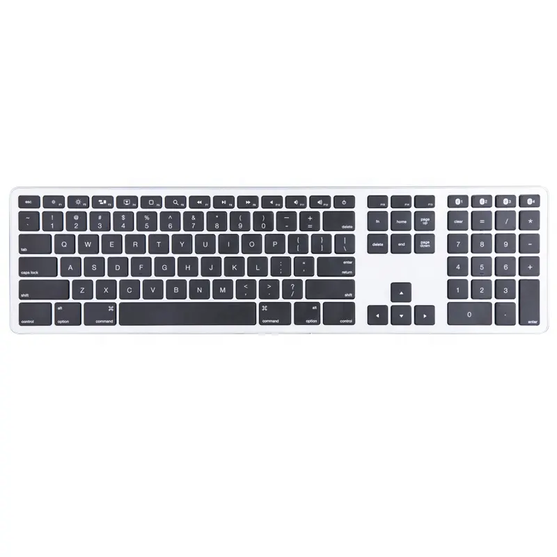 Factory Supply 1600mAh Rechargeable English Layout Aluminum Alloy Panel Chocolate Blue tooth Wireless Keyboard for Laptops