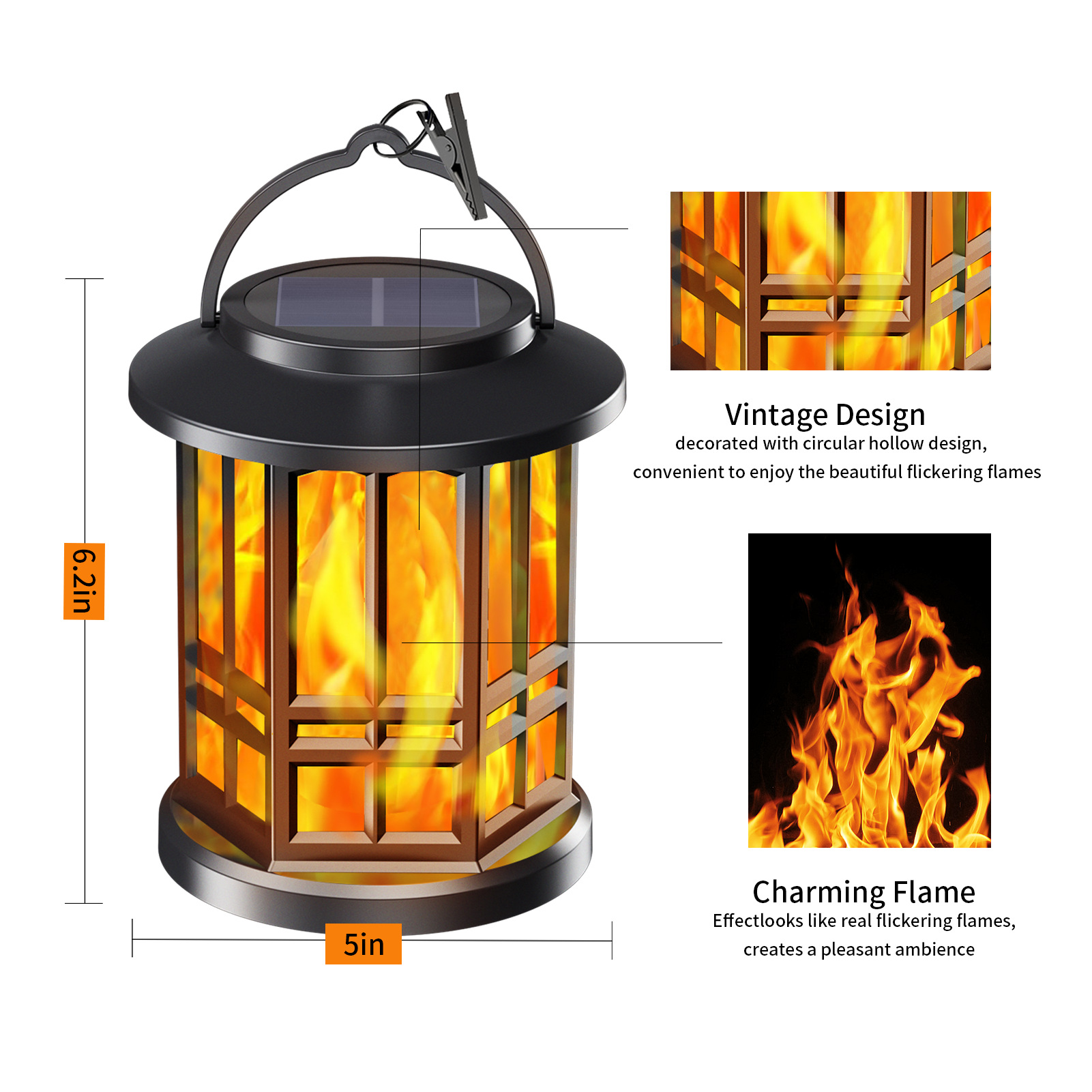 Yellow   Solar Flame Light
