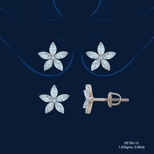 High Quality 14k Rose Gold Plated Lab Grown Diamond <b>Stud</b> Earrings Marquise Cut 10-Stone Real Diamond Look Jewelry Available for - Product Image 1