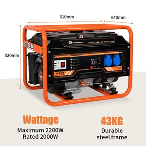 Generador Eléctrico Portátil de Gasolina de 2000w, 2200w, 2kw, 50hz, 230v, de Marco Abierto, Fabricado en China - Product Image 2