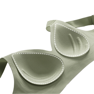 Venta al por mayor directa de fábrica: Sujetador deportivo inalámbrico sin costuras, copas fijas, tela de gel, talla grande, ajustable, transpirable, cobertura completa del busto. - Product Image 6