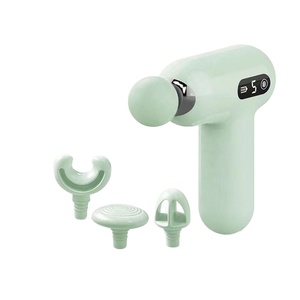Mini <span class=keywords><strong>pistolet</strong></span> de <span class=keywords><strong>massage</strong></span> portable rechargeable avec 20 niveaux de vitesse, fonction musicale, utilisation corporelle, taille de poche, têtes interchangeables multiples - Product Image 1