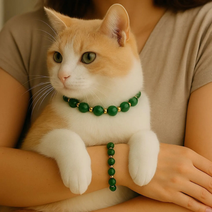 <span class=keywords><strong>Collar</strong></span> de Cristal con Cuentas de Aluminio Sólido y Detalles en Oro, Elegante Regalo para Mascotas, <span class=keywords><strong>Collar</strong></span> de <span class=keywords><strong>Jade</strong></span> para Perros y Gatos - Product Image 3