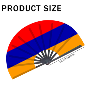 Abanicos Plegables de Bambú con la Bandera de Armenia al por Mayor, Abanico de Mano para Carnaval, Boda, Festival, Fiesta, Agencia de Viajes - Product Image 3