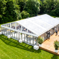 Tente de mariage, tente de réception extérieure pour événements, 10x20m, structure en aluminium, couverture en PVC, chapiteau en forme de A pour 200 à 500 invités