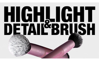 Pinceau de maquillage 1327 Real Technique à poils synthétiques vegan pour surligneur, détails et contour, adapté aux formules liquides, crèmes et poudres