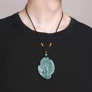 หยกธรรมชาติสีน้ำเงินหยกน้ำเงินจี้หยก UNISEX ผู้หญิงผู้ชายสไตล์จีนของขวัญพร้อมใบรับรอง DW88 - Product Image 4