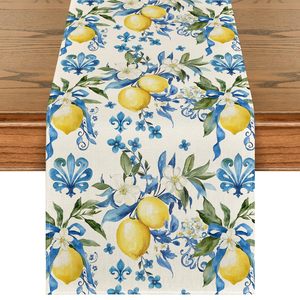 <span class=keywords><strong>Chemin</strong></span> <span class=keywords><strong>de</strong></span> <span class=keywords><strong>table</strong></span> d'été bleu citron iris, décor <span class=keywords><strong>de</strong></span> <span class=keywords><strong>table</strong></span> à manger <span class=keywords><strong>de</strong></span> cuisine <span class=keywords><strong>de</strong></span> printemps saisonnier pour décor <span class=keywords><strong>de</strong></span> fête à la maison 13x72 pouces - Product Image 1
