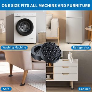 Patins anti-vibrations écologiques robustes pour lave-linge, sèche-linge, réfrigérateur, en feutre durable, avec support réglable - Product Image 6
