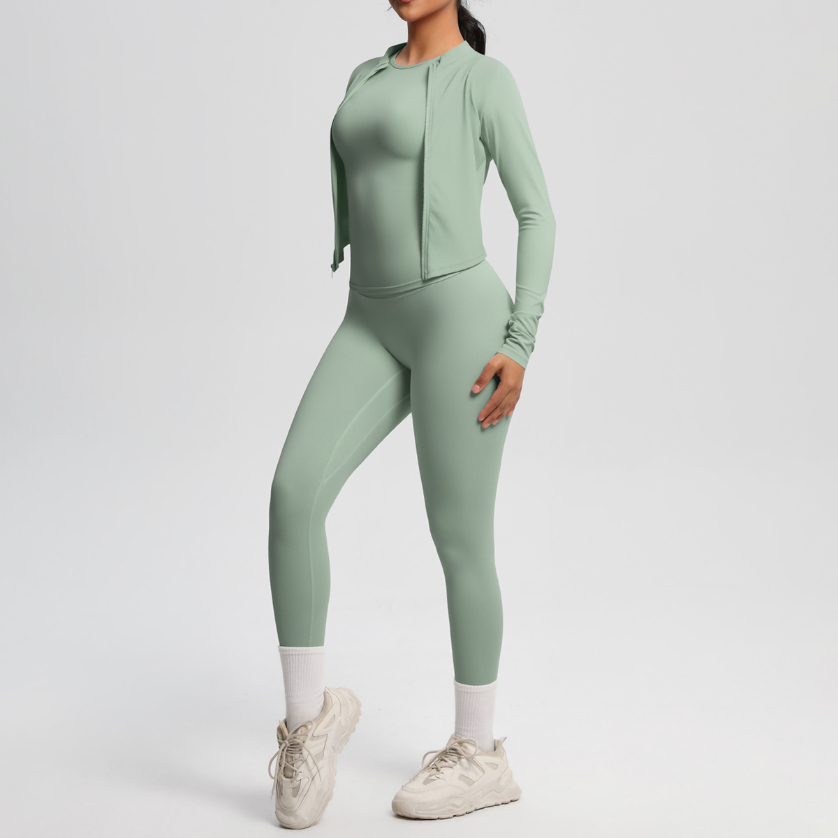 ensemble trois pièces-vert basilic