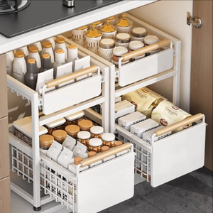 Organizzatori di cucina e di stoccaggio sotto il <span class=keywords><strong>lavandino</strong></span> in acciaio al carbonio metallo tirare fuori spezia Rack per <span class=keywords><strong>lavandino</strong></span> di <span class=keywords><strong>scarico</strong></span> - Product Image 1