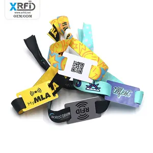 Full Color F08 1K RFID Fabric Wristband Sporting Events Music Festivals NFC Parties Ticket Bracelet For Cashless Event