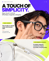 Lunettes audio à oreille ouverte, lunettes audio intelligentes avec micro, réduction de bruit ENC, lunettes audio intelligentes Bluetooth