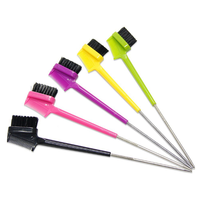 Prêt à Expédier Logo Personnalisé Contrôle des Bords Brosse à Cheveux Marque Privée avec Peigne Queue de Rat Pagaie Laser Matériau en Nylon pour Cheveux Sourcils