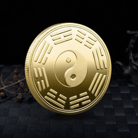Pièces de monnaie commémoratives de collection en or sur le thème des créatures mythiques chinoises anciennes, Dragon et Tigre porte-bonheur, souvenir