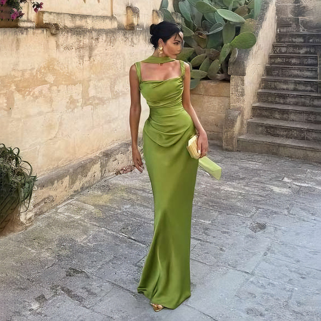 tight designer dresses Wedding Guest Dresses Tight Wedding Guest Dress Tight Sleeveless V-Neck  Midi Design