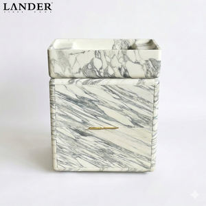 Meubles <span class=keywords><strong>de</strong></span> <span class=keywords><strong>salle</strong></span> <span class=keywords><strong>de</strong></span> <span class=keywords><strong>bain</strong></span> Landerstone en marbre Arabescato, vasque <span class=keywords><strong>de</strong></span> lavabo, meubles <span class=keywords><strong>de</strong></span> <span class=keywords><strong>salle</strong></span> <span class=keywords><strong>de</strong></span> <span class=keywords><strong>bain</strong></span> avec vasque en marbre naturel - Product Image 2