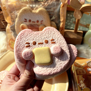 Squishies visage de chat et tranche de pain, à remontée lente, super doux, jouets de jeu et anti-stress - Product Image 3