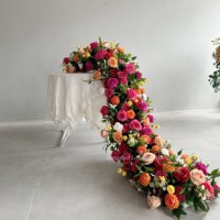 Tira de Flores - Decoración de Fondo para Bodas, Arreglo Floral para Arco, Diseño de Salón de Exposiciones, Hilera Larga de Flores, Flores Artificiales