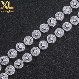 European & American Hip-Hop Round Candy Chain Mixed-Inlaid Zircon Trendy Versatile Jewelry for <b>Men</b> Necklace & Bracelet Customize - Product Image 3
