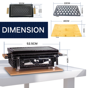 Auplex Portable Céramique Rectangulaire <span class=keywords><strong>Japonais</strong></span> Hibachi <span class=keywords><strong>Table</strong></span> Petit Hibachi Grill <span class=keywords><strong>BBQ</strong></span> Charbon <span class=keywords><strong>De</strong></span> Bois Barbecue Extérieur - Product Image 2