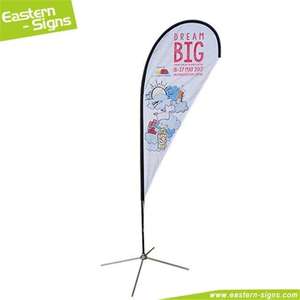 Drapeau de plage portable en aluminium et tissu, forme goutte d'eau, de bonne qualité, pour salon professionnel - Product Image 4