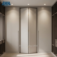 Porte pliante JHK-B01 pour intérieur de maison, en pin blanc lisse, petite porte pliante pour placard