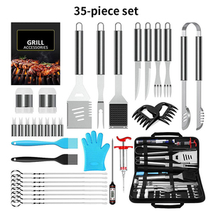 35 cái ngoài trời thép không gỉ BBQ nướng công cụ thiết lập cho cắm trại và thịt nướng nấu ăn - Product Image 2