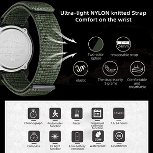 North Edge ALPS Outdoor Rugged Smartwatch 50M Waterproof Smartwatch for Men and Women Sport <b>Compass</b> Digital Carbon Fiber <b>Watch</b> - Product Image 4
