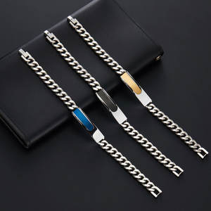 Anti Tarnished 316L Stainless Steel Fashion <b>Men's</b> Bracelet & <b>Bangle</b> 14K 18K Gold Plated Engravable Bracelet Blanks <b>For</b> <b>Men</b> - Product Image 1