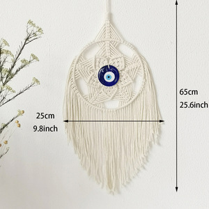 2026 Gran Venta: Tapiz <span class=keywords><strong>de</strong></span> Pared <span class=keywords><strong>de</strong></span> Macramé Turco Hecho a Mano con Ojo Turco - Decoración Boho para el Hogar - Product Image 4