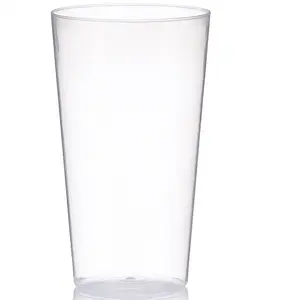 Креативный Новый широкий рот прозрачный пластик 530 мл винный Напиток многоразовые пластиковые чашки