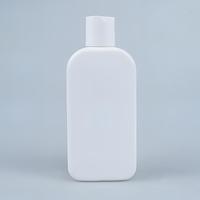 Bouteille plate en PE de 200 ml (6,76 oz) pour distributeur de lotion corporelle, conteneur de shampoing d'hôtel avec bouchon à disque