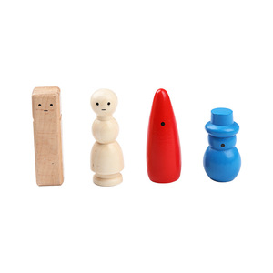 Figuras de madera, 28 piezas, coloridas, pintadas, con cabeza redonda, juguetes artesanales DIY para niños, proyectos de arte - Product Image 4