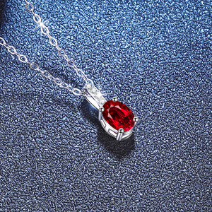 S925 in argento Sterling Moissanite a forma di uovo collana smeraldo da donna trasbordino coltivato rubino zaffiro Moissanite ciondolo - Product Image 4