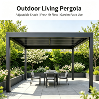 Pergola bioclimatique motorisée extérieure avec toit à lames orientables, revêtement poudré, étanche, en alliage d'aluminium, pour terrasse, restaurant, hôtel, OEM