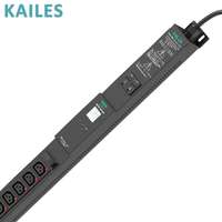KAILES(KLS) K33 Série à compteur monophasé robuste 32A 24 prises en tôle noire PDU-Industriel 200-240VAC Vertical