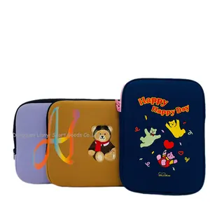 Custom Design Stylish Bear Embroidery Patch Neoprene Pouch for iPad Tablet Storage for Trendy iPad accessory