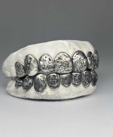 Grillz Hip Hop personnalisés en argent oxydé, texture martelée irrégulière, bijoux dentaires, grillz en argent sterling S925 sur mesure style rappeur