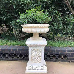 BLVE estilo europeo casa decoración <span class=keywords><strong>Exterior</strong></span> piedra Natural relieve <span class=keywords><strong>maceta</strong></span> tallada a mano Cisne mármol jardín Macetas - Product Image 2