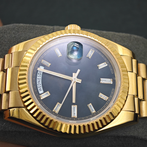 <span class=keywords><strong>Montre</strong></span> automatique mécanique de luxe avec cadran noir et or, sertie de moissanite baguette GRA VVS, testée au diamant - Product Image 4