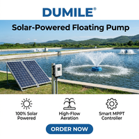 Aérateur solaire flottant 48V/DC à économie d'énergie pour lacs et bassins de jardin avec moteur/pompe à haute puissance pour fontaine flottante