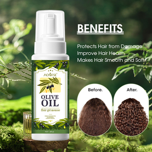 Produits capillaires biologiques pour <span class=keywords><strong>cheveux</strong></span> <span class=keywords><strong>bouclés</strong></span>, <span class=keywords><strong>mousse</strong></span> coiffante à l'huile d'olive pour tresses, marque privée - Product Image 6