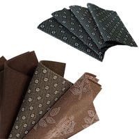 Tissu non tissé thermocollé imperméable 100 % polyester respirant Ripstop uni antidérapant avec points en PVC enduits de feutre