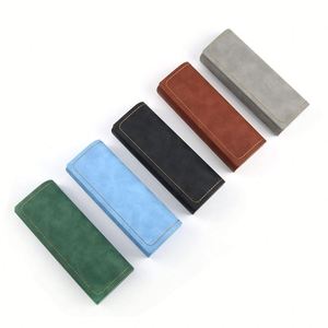 Custom Logo Screen Printed Leather Optical Reading <b>Glasses</b> <b>Case</b> & Sunglasses Pouch - Product Image 1
