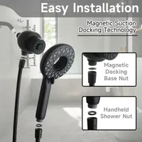 Pommeau de douche magnétique à main pour salle de bain Robinets thermostatiques à poignée unique Mode 6 jets Pluie haute pression