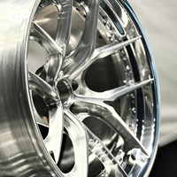 Para BMW M3 M4 Benz C63 AMG, Juego de 2 Ruedas Forjadas 6061-T6 de 5 Radios, Acabado Pulido y Cepillado, Cóncavas Profundas, 17-24 Pulgadas, 5x112 5x120