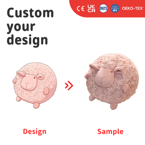 Peluche di Pecora Rotonda Personalizzata, Adorabile <span class=keywords><strong>Agnello</strong></span> Imbottito, Morbido Peluche a Tema Fattoria, Fabbrica OEM ODM - Product Image 1